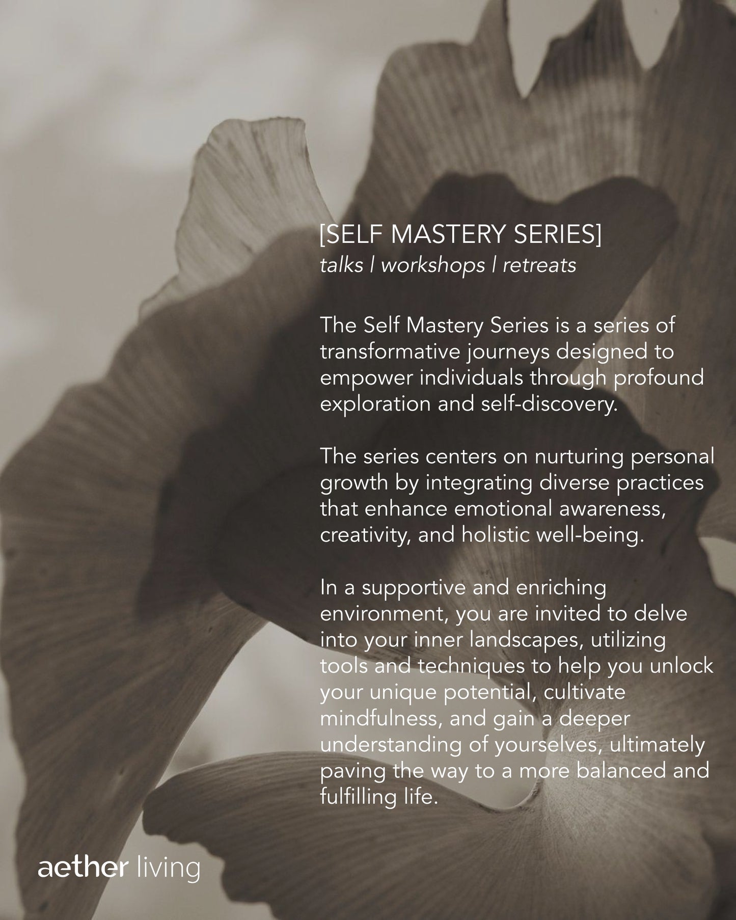 
                  
                    Self Mastery Series: Exploring the senses & emotions through food and creative acts
                  
                